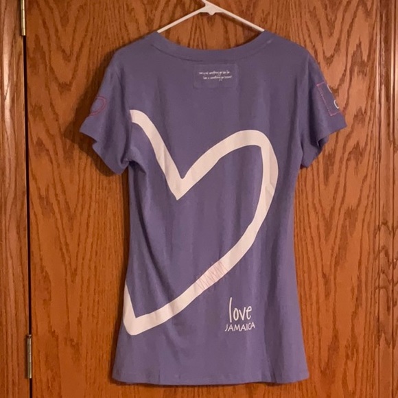 love Jamaica Cap Sleeve XL Deep V-neck Soft T-shirt - Picture 6 of 9
